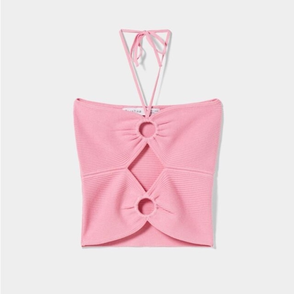 Bershka Light Pink Top with Rink Neckline